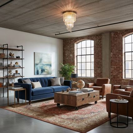 Ideal Lux - Lampadario di cristallo a plafone CARLTON 12xE14/40W/230V diametro 50 cm oro