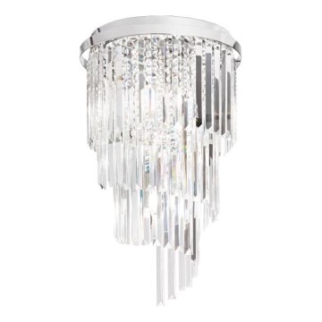 Ideal Lux - Lampadario di cristallo a plafone CARLTON 8xE14/40W/230V diametro 40 cm cromo lucido
