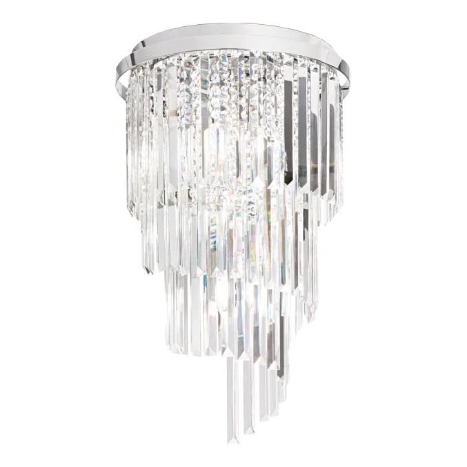 Ideal Lux - Lampadario di cristallo a plafone CARLTON 8xE14/40W/230V diametro 40 cm cromo lucido