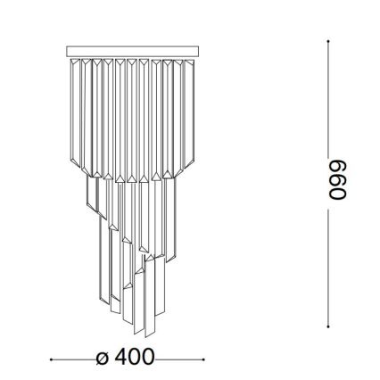 Ideal Lux - Lampadario di cristallo a plafone CARLTON 8xE14/40W/230V diametro 40 cm cromo lucido