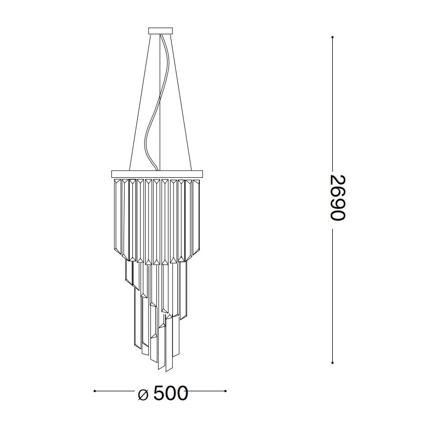 Ideal Lux - Lampadario di cristallo a sospensione CARLTON 12xE14/40W/230V diametro 50 cm cromo lucido