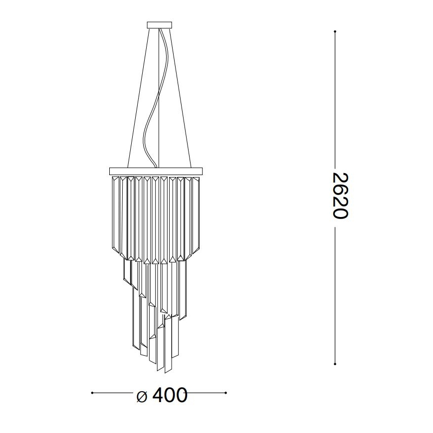 Ideal Lux - Lampadario di cristallo a sospensione CARLTON 8xE14/40W/230V diametro 40 cm cromo lucido