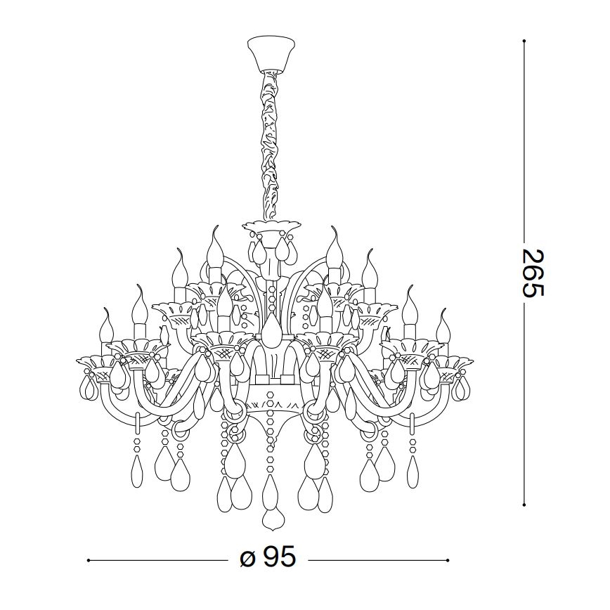 Ideal Lux - Lampadario di cristallo a sospensione con catena COLOSSAL 15xE14/40W/230V diametro 95 cm grigio/cromo lucido