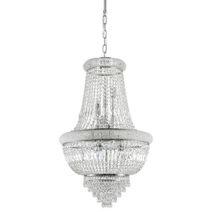 Ideal Lux - Lampadario di cristallo a sospensione con catena DUBAI 10xE14/28W/230V diametro 52 cm cromo lucido