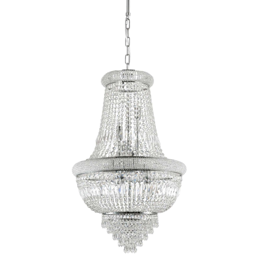 Ideal Lux - Lampadario di cristallo a sospensione con catena DUBAI 10xE14/28W/230V diametro 52 cm cromo lucido