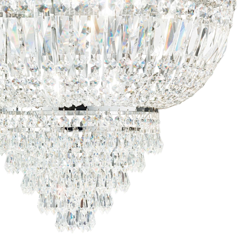 Ideal Lux - Lampadario di cristallo a sospensione con catena DUBAI 10xE14/28W/230V diametro 52 cm cromo lucido