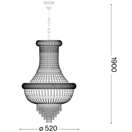 Ideal Lux - Lampadario di cristallo a sospensione con catena DUBAI 10xE14/28W/230V diametro 52 cm cromo lucido