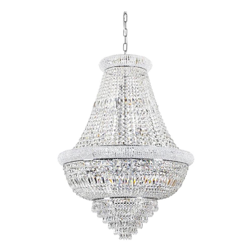 Ideal Lux - Lampadario di cristallo a sospensione con catena DUBAI 24xE14/28W/230V diametro 80 cm cromo lucido