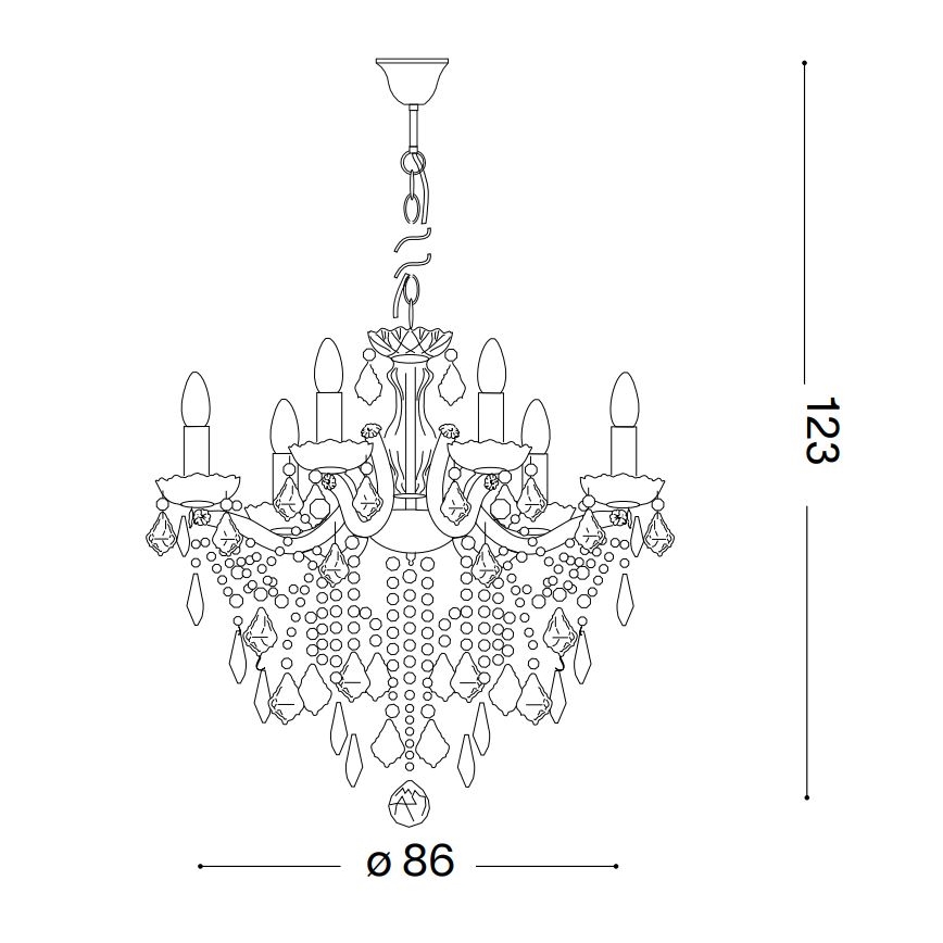 Ideal Lux - Lampadario di cristallo a sospensione con catena FLORIAN 18xE14/40W/230V diametro 86 cm limpido