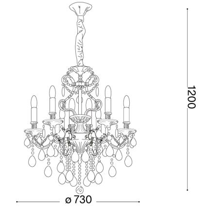 Ideal Lux - Lampadario di cristallo a sospensione con catena GIOCONDA 8xE14/40W/230V diametro 73 cm argento
