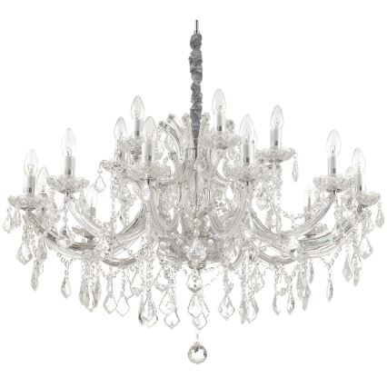 Ideal Lux - Lampadario di cristallo a sospensione con catena NAPOLEON 18xE14/40W/230V diametro 96 cm cromo lucido
