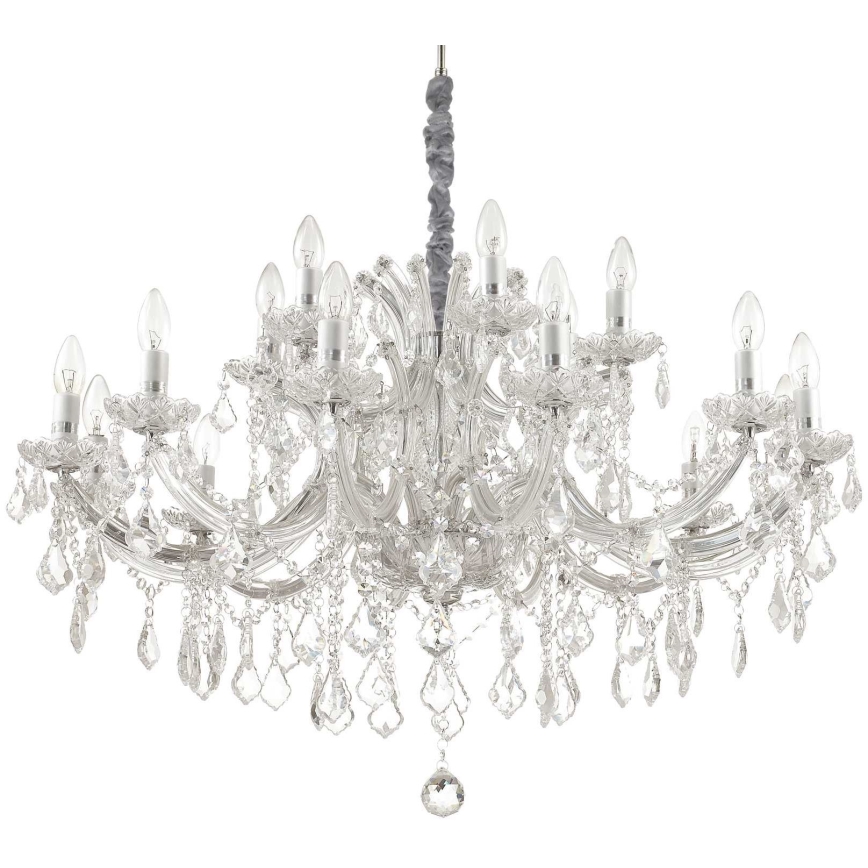 Ideal Lux - Lampadario di cristallo a sospensione con catena NAPOLEON 18xE14/40W/230V diametro 96 cm cromo lucido