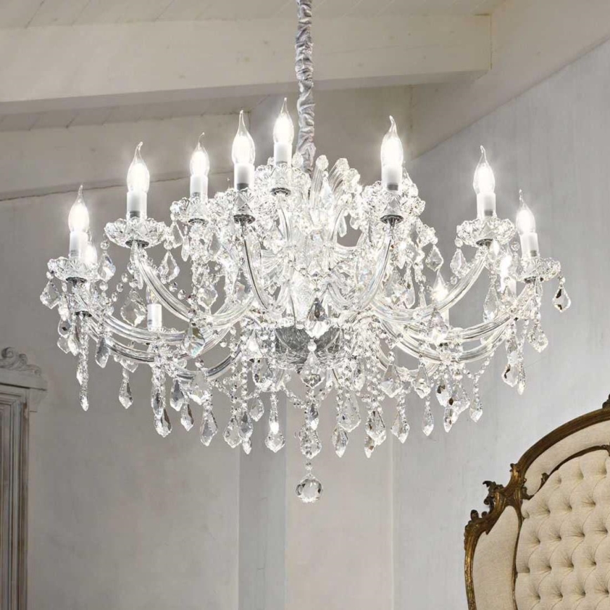 Ideal Lux - Lampadario di cristallo a sospensione con catena NAPOLEON 18xE14/40W/230V diametro 96 cm cromo lucido