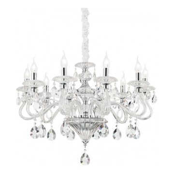 Ideal Lux - Lampadario di cristallo a sospensione con catena NEGRESCO 8xE14/28W/230V diametro 73,5 cm limpido