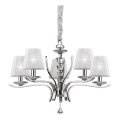 Ideal Lux - Lampadario di cristallo a sospensione con catena PEGASO 5xE14/28W/230V diametro 72 cm cromo lucido