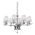 Ideal Lux - Lampadario di cristallo a sospensione con catena PEGASO 8xE14/28W/230V diametro 76 cm cromo lucido