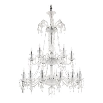 Ideal Lux - Lampadario di cristallo a sospensione con catena REDENTORE 18xE14/40W/230V diametro 102 cm limpido