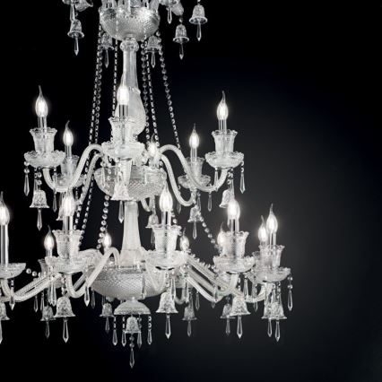 Ideal Lux - Lampadario di cristallo a sospensione con catena REDENTORE 18xE14/40W/230V diametro 102 cm limpido