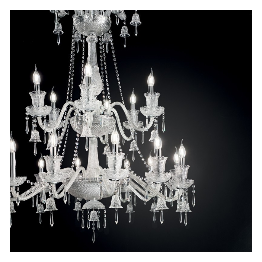 Ideal Lux - Lampadario di cristallo a sospensione con catena REDENTORE 18xE14/40W/230V diametro 102 cm limpido