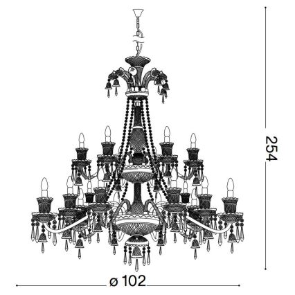 Ideal Lux - Lampadario di cristallo a sospensione con catena REDENTORE 18xE14/40W/230V diametro 102 cm limpido