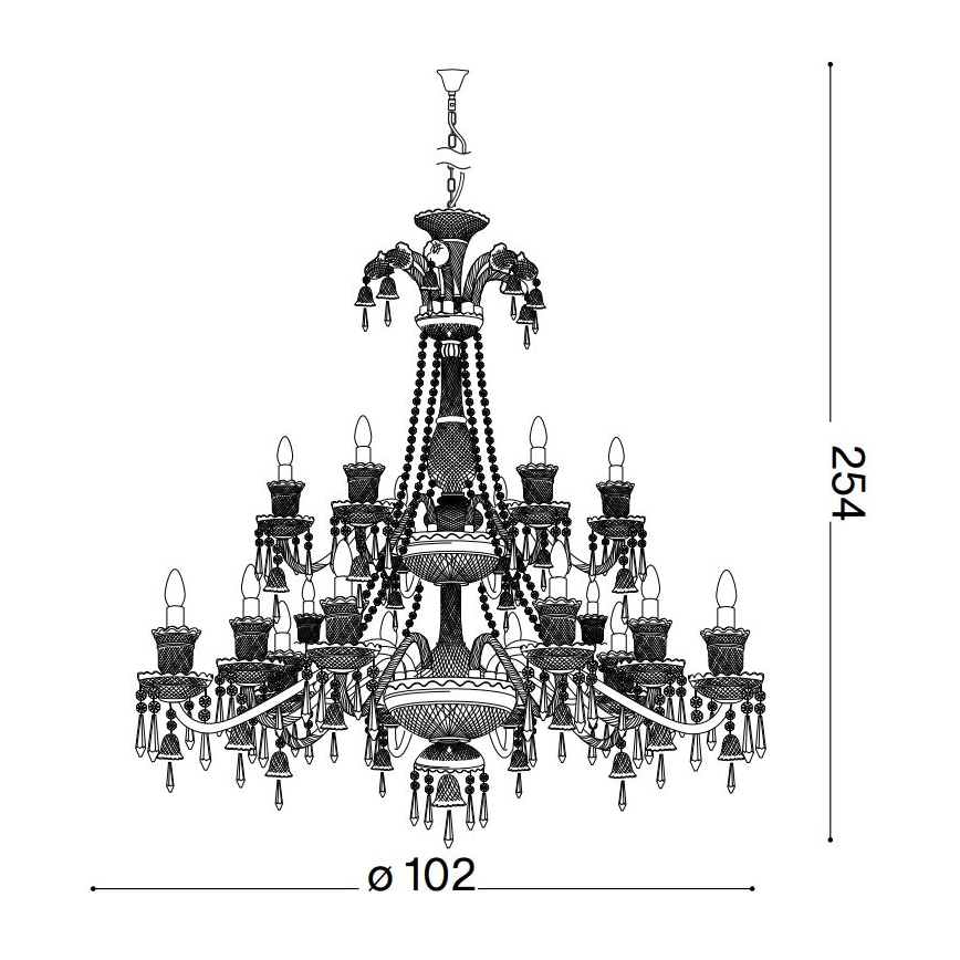 Ideal Lux - Lampadario di cristallo a sospensione con catena REDENTORE 18xE14/40W/230V diametro 102 cm limpido