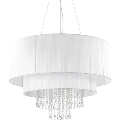 Ideal Lux - Lampadario di cristallo a sospensione OPERA 10xE27/60W/230V diametro 90 cm bianco