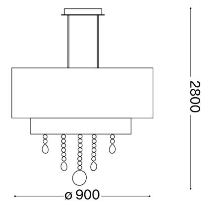 Ideal Lux - Lampadario di cristallo a sospensione OPERA 10xE27/60W/230V diametro 90 cm bianco
