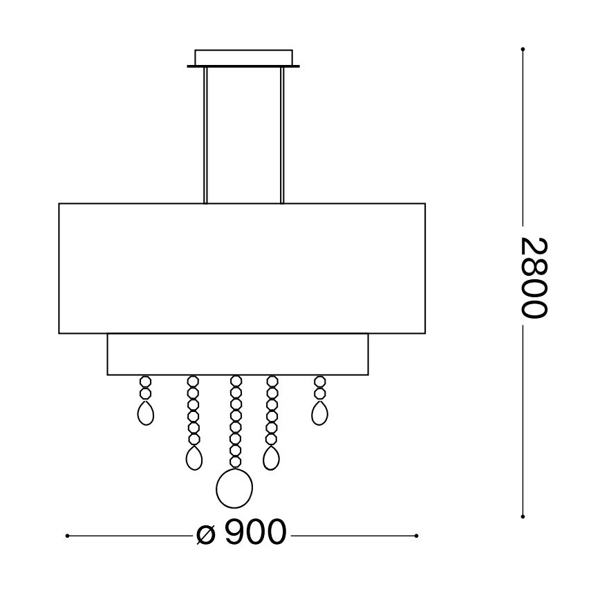 Ideal Lux - Lampadario di cristallo a sospensione OPERA 10xE27/60W/230V diametro 90 cm bianco