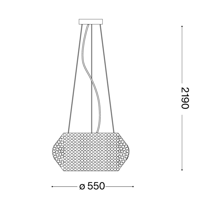 Ideal Lux - Lampadario di cristallo a sospensione PASHA 10xE14/40W/230V diametro 55 cm oro