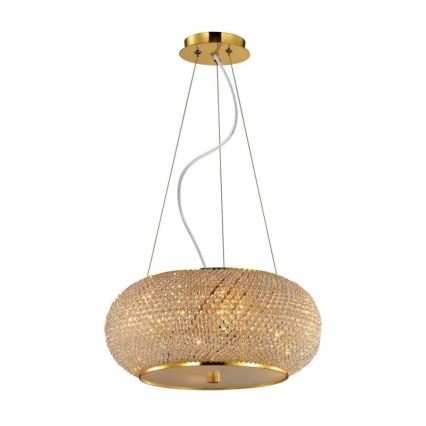 Ideal Lux - Lampadario di cristallo a sospensione PASHA 14xE14/40W/230V diametro 65 cm oro