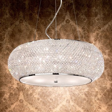 Ideal Lux - Lampadario di cristallo a sospensione PASHA 6xE14/40W/230V diametro 40 cm cromo lucido