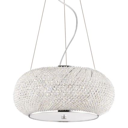 Ideal Lux - Lampadario di cristallo a sospensione PASHA 6xE14/40W/230V diametro 40 cm cromo lucido