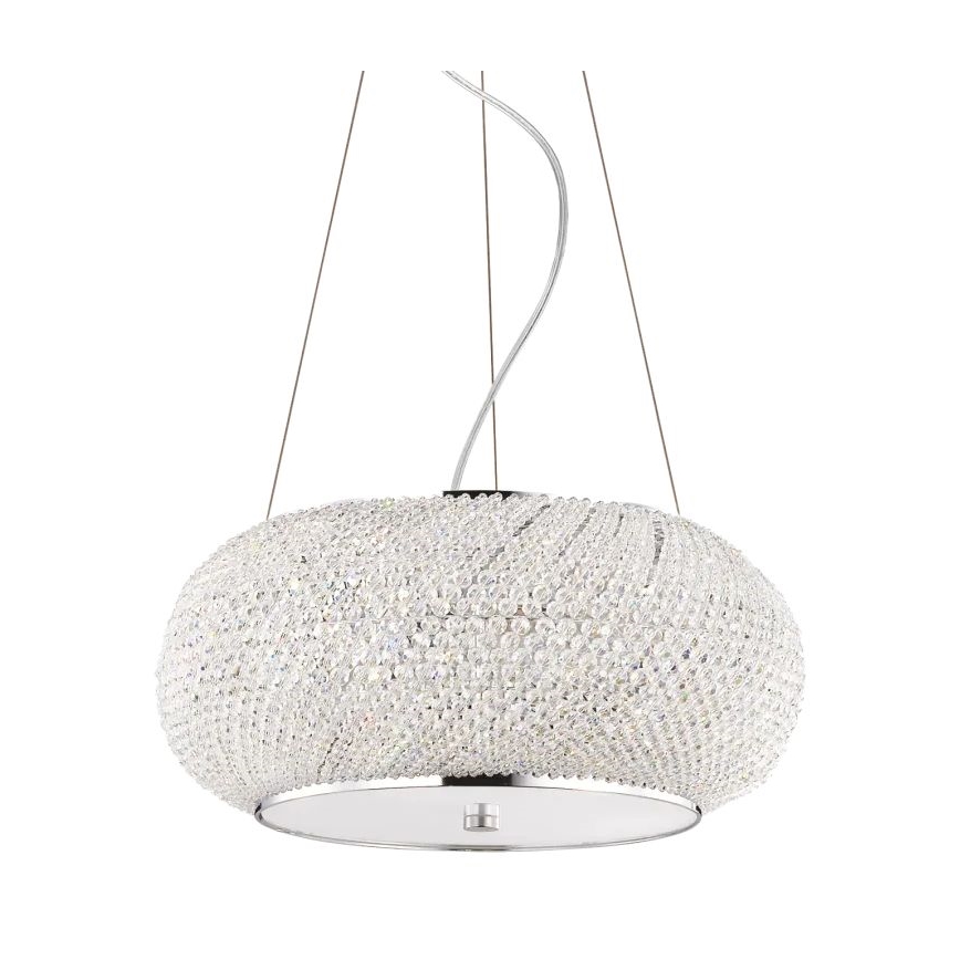 Ideal Lux - Lampadario di cristallo a sospensione PASHA 6xE14/40W/230V diametro 40 cm cromo lucido