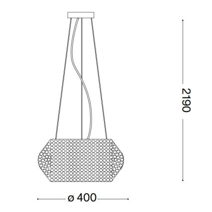 Ideal Lux - Lampadario di cristallo a sospensione PASHA 6xE14/40W/230V diametro 40 cm oro