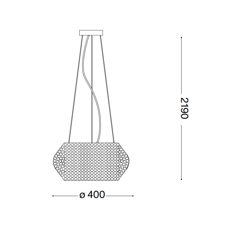Ideal Lux - Lampadario di cristallo a sospensione PASHA 6xE14/40W/230V diametro 40 cm oro