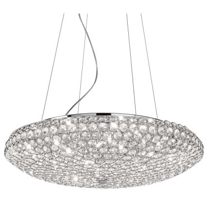 Ideal Lux - Lampadario di cristallo LED a sospensione con catena KING 12xG9/3W/230V diametro 65 cm cromo lucido
