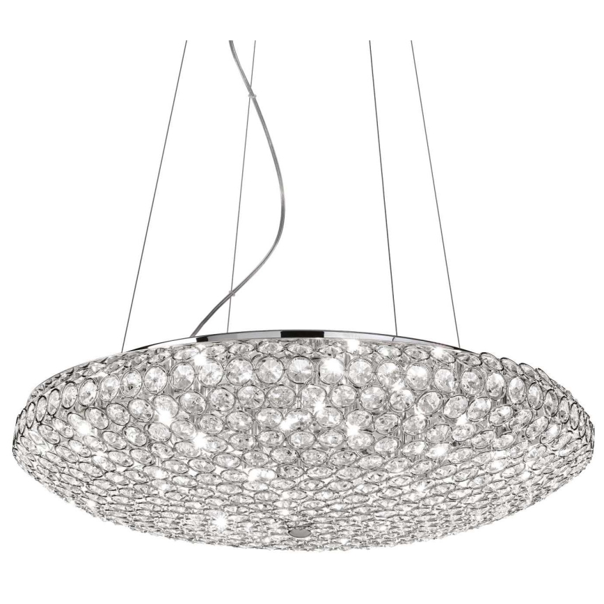Ideal Lux - Lampadario di cristallo LED a sospensione con catena KING 12xG9/3W/230V diametro 65 cm cromo lucido