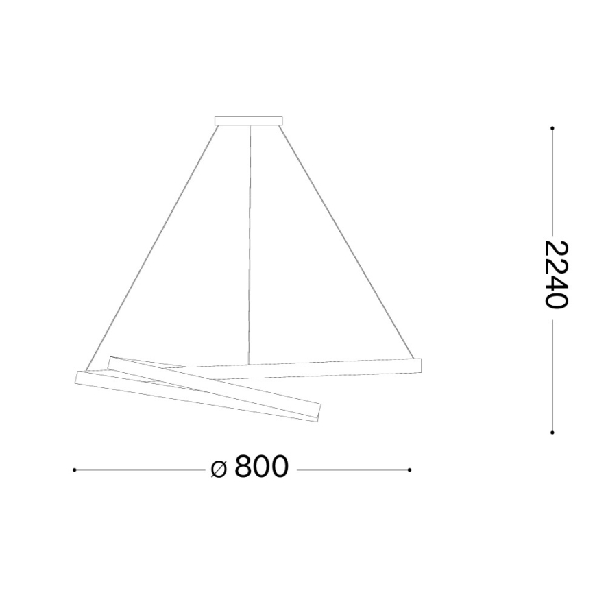 Ideal Lux - Lampadario LED dimmerabile a sospensione con cavo OZ LED/55W/230V diam. 80 cm CRI 90 oro