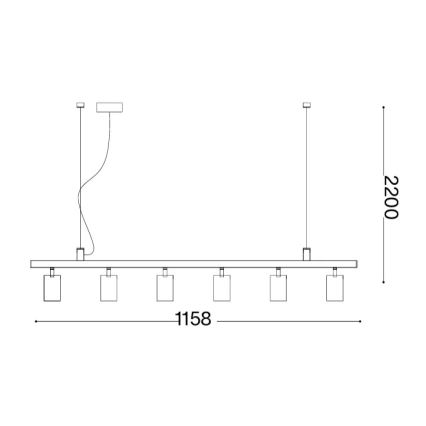 Ideal Lux - Lampadario LED a cavo DYNAMITE 6xGU10/7W/230V CRI 90 bianco