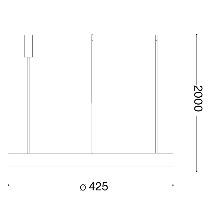Ideal Lux - Lampadario a sospensione con cavo GEMINI LED/36W/230V 2700K Ø 42,5 cm CRI 90 nero