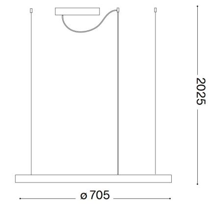 Ideal Lux - Lampadario LED sospeso con cavo ORACLE SLIM LED/37W/230V 4000K CRI 90 Ø 70 cm bianco