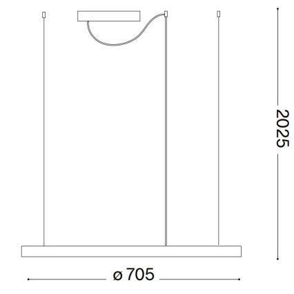 Ideal Lux - Lampadario LED sospeso con cavo ORACLE SLIM LED/37W/230V 4000K CRI 90 Ø 70 cm bianco