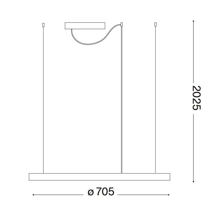 Ideal Lux - Lampadario LED sospeso con cavo ORACLE SLIM LED/37W/230V 4000K CRI 90 Ø 70 cm bianco