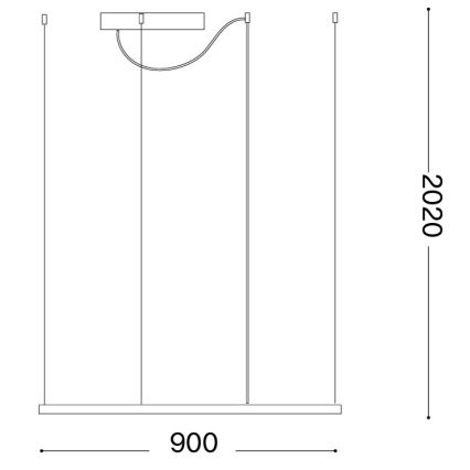 Ideal Lux - lampadario LED sospeso a cavo ORACLE SLIM, 53W, 230V, 3000K, CRI 90, 90x90 cm, oro