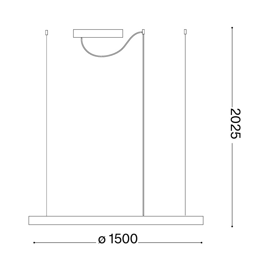 Ideal Lux - Lampadario LED a sospensione su cavi ORACLE SLIM LED/81W/230V 3000K CRI 90 Ø 150 cm oro