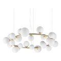 Ideal Lux - Lampadario LED a cavo PERLAGE 25xG9/3W/230V 110 cm oro/bianco