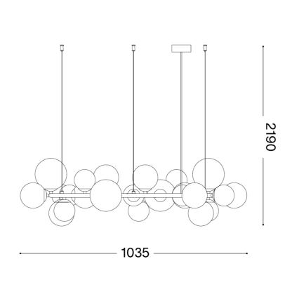Ideal Lux - Lampadario LED a cavo PERLAGE 25xG9/3W/230V 110 cm oro/bianco