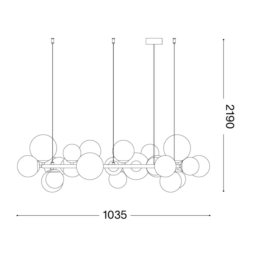 Ideal Lux - Lampadario LED a cavo PERLAGE 25xG9/3W/230V 110 cm oro/bianco