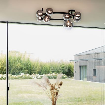 Ideal Lux - Lampadario LED da soffitto PERLAGE 10xG9/3W/230V Ø 70 cm nero/fumé