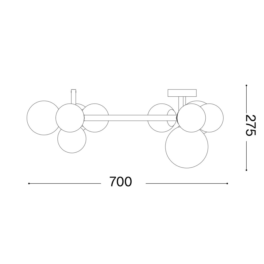 Ideal Lux - Lampadario LED da soffitto PERLAGE 10xG9/3W/230V Ø 70 cm nero/fumé
